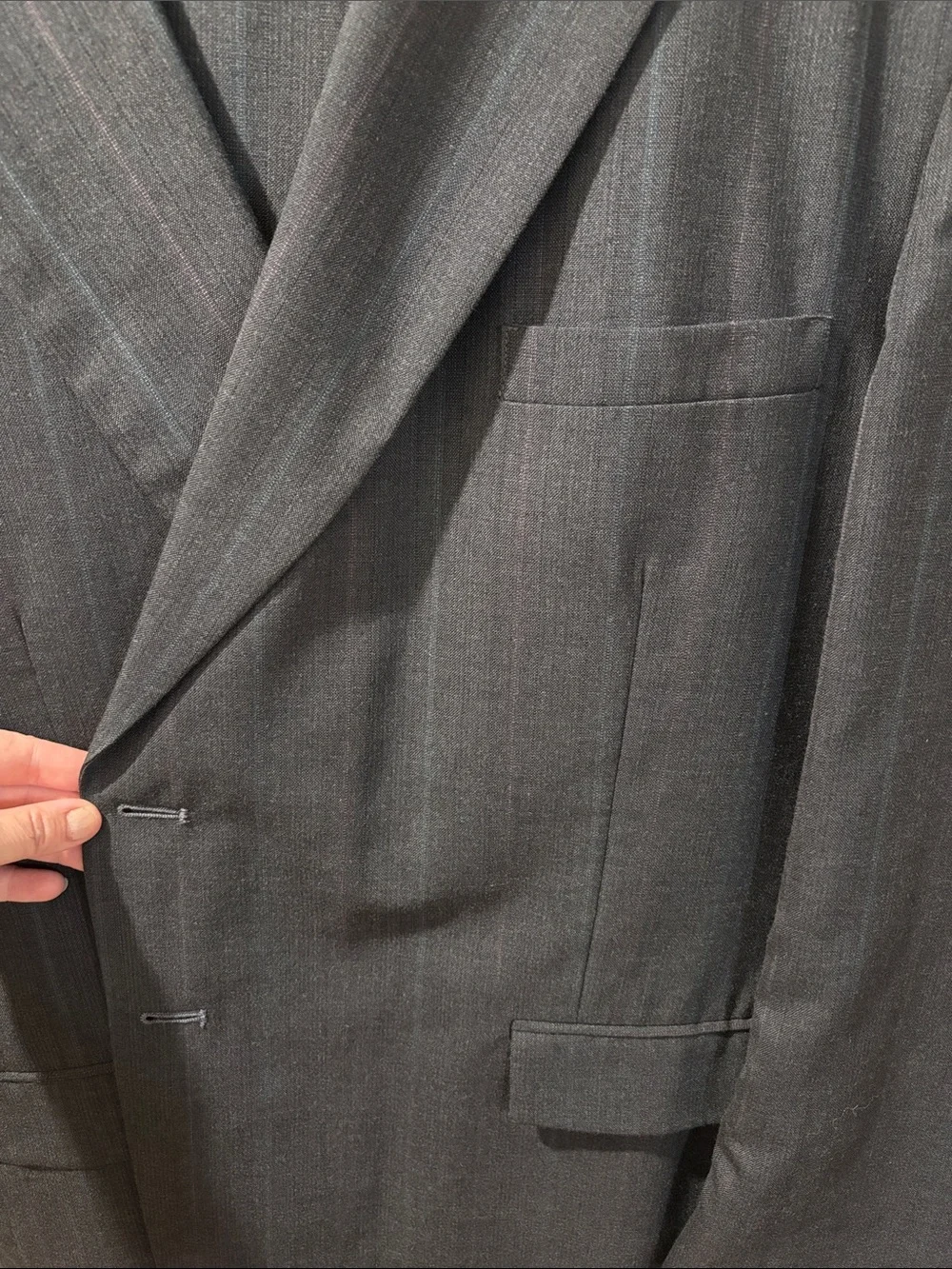 Towncraft Custom Fit Suit | Charcoal Gray Pinstripe | Worsted Wool Blend 50R